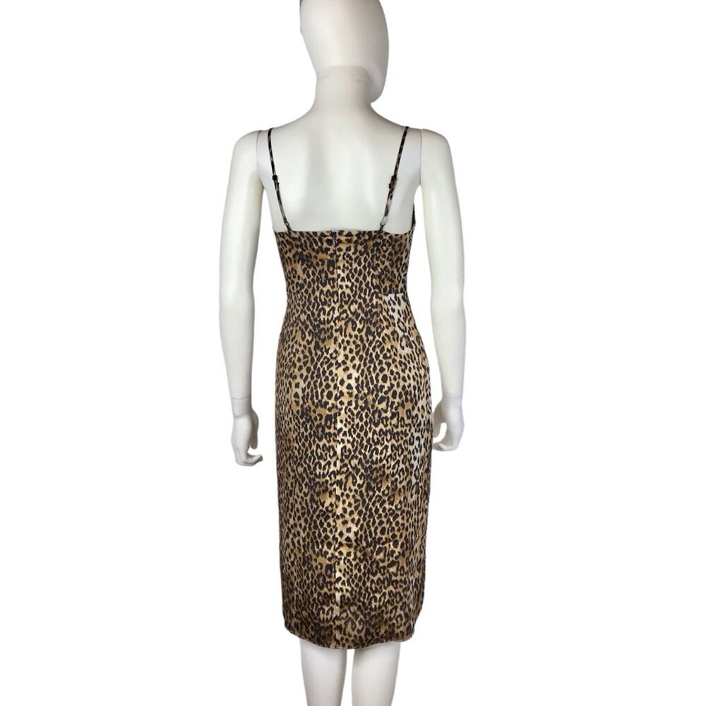 Express Leopard Animal Print Slip Midi Brow & Bla… - image 4